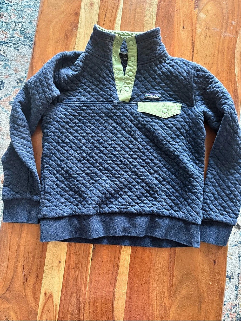 Patagonia Quilted Pullover in Blue Size Small